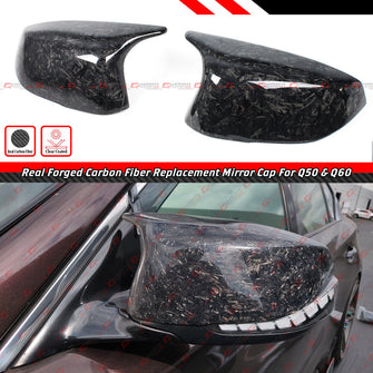 Forged Carbon Fiber Mirror Cover Caps fits for Infiniti Q50 Q60 2014-2024