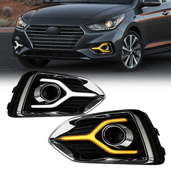 For 2018-2022 Hyundai Accent Daytime Running Light DRL with Turn Signal Pair