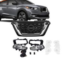 7pcs Front Upper Grille Fog Lights Cover Bezels Bracket For Nissan Kicks 2018 2019