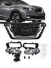 7pcs Front Upper Grille Fog Lights Cover Bezels Bracket For Nissan Kicks 2018 2019