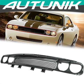 Front Bumper Grille Upper Grill Black w/ Chrome for Dodge Challenger 2008-2014