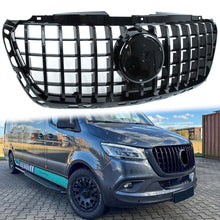 Black Front Bumper Grille Grill For Mercedes Benz Sprinter W907 W910 2019-2022