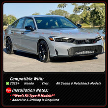 For 2025-2026 Honda Civic Sedan Hatchback V2 Gloss Black Front Bumper Lip Splitter