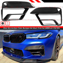 Dry Carbon Fiber Front Bumper Air Duct Inlet Vent Trims Cover For 2021-2023 BMW F90 M5 LCI