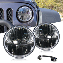 Pair 7" Round LED Headlights for Jeep CJ Wrangler TJ, JK, JKU & Mazda Miata 90-97 Porsche 944