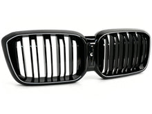 For 2022-2024 BMW X3 X4 G01 G02 W/LED Dual Line Front Kidney Grille Gloss Black