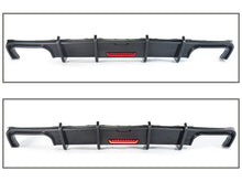 Carbon Fiber Look Rear Diffuser w/ LED Brake Light For Audi A6 C8 S-Line S6 2019-2026