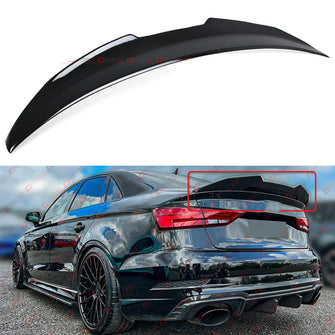 For 2014-2020 Audi A3 S3 RS3 V8 Sedan Gloss Black Rear Trunk Spoiler Wing