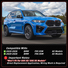 For 2020-2026 BMW F95 X5M F96 X6M LT Style Gloss Black Dual LED Rear Bumper Diffuser