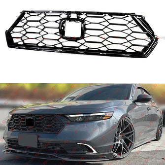 Gloss Black Honeycomb Front Bumper Mesh Grille for Honda Accord Sedan 2023 2024