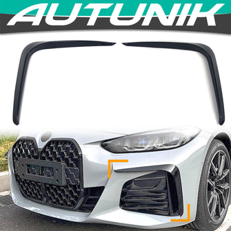 Gloss Black Front Bumper Air Duct Splitter Trims for BMW 4-Series G26 4-Door M-Sport 2021-2024