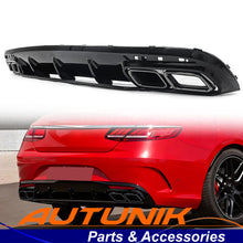 S63 Style Rear Diffuser W/ Black Tips Fits Benz C217 S560 Coupe AMG 2018-2020 LCI