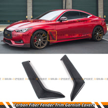 Real Carbon Fiber Front Bumper Fender Side Vent Garnish Trims for Infiniti Q60 Coupe 2017-2022