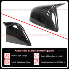 For 2016-2025 Tesla Model X Direct Add-On Full Carbon Fiber M Horn Style Side Mirror Caps Covers