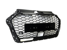 For 2017-2020 Audi A3 8V RS3 Style Front Honeycomb Mesh Grille Gloss Black W/ACC