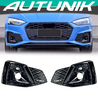 Front Fog Light Grill Cover Bezels for AUDI A5 B9 F5 S5 2020 2021 2022 2024