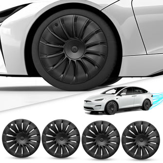 4pcs19 inch Matte Black Hub Cap Wheel Rim Cover For Tesla Model Y 2020-2023