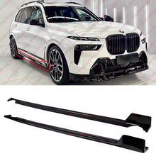 For 19-25 BMW X7 G07 GT Winglet Style Gloss Black Side Skirt Extension Splitter