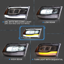 LED Projector Headlights For 2009-2018 RAM 1500 2500 3500 Sequential Pair