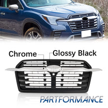 Black With Chrome Trim Front Upper Grille For 2023 2024 Subaru Ascent