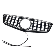 For 2009-2014 Mercedes Benz W204 C250 C300 C350 Front Bumper Grille W/LED Light Luminous GT Grill Gloss Black