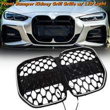 Black Diamond Front Bumper Grille w/ LED Light for BMW 4 Series G22 G23 430i M440i 2021-2026