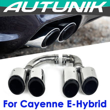 Shiny Silver Exhaust Tips For 2019–2026 Porsche Cayenne E-Hybrid Pair