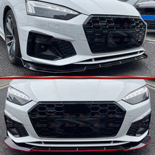 Gloss Black Front Bumper Lip Spoiler Splitter For Audi A5 S-line Sportback 2021-2024