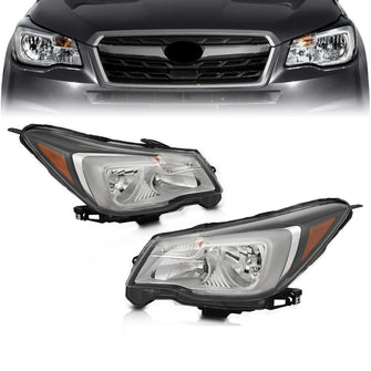 Halogen Headlights Left+Right Side W/Bulb For 2017-2018 Subaru Forester