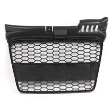 Front Upper Grille RS4 Style Honeycomb Mesh Gloss Black For Audi A4/B7 2005-2008