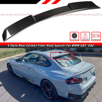 For 2022-2025 BMW G42 2-Series G87 M2 V-Style Carbon Fiber Rear Window Roof Spoiler Wing