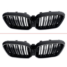 For 2022-2024 BMW X3 X4 G01 G02 W/LED Dual Line Front Kidney Grille Gloss Black