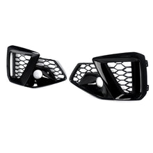 Gloss Black Front Bumper Fog Light Cover Grille For Audi A4 B9 S-LINE S4 2020-2025
