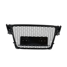 Fit for 2009-2012 Audi A4/S4 B8 Front Bumper Hex Grille Mesh RS4 Style Gloss Black