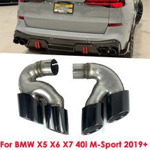 Gloss Black Rear Exhaust Tips Muffler Tailpipe For BMW X5 G05 X6 G06 X7 G07 40i M-Sport 2019-2026