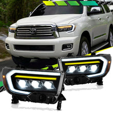 Full LED Projector Headlights For 2007-2013 Toyota Tundra W/Sequential