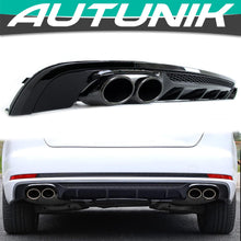 Gloss Black Rear Diffuser + Exhaust Tips for AUDI A4 B9 S line 2017-2019 di183