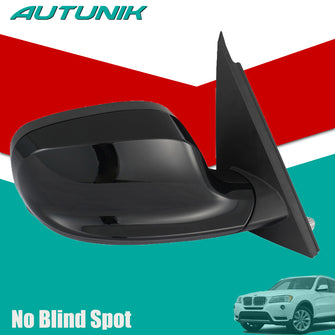 Black Right Side Mirror For 2011-2014 BMW X3 F25 w/ Heated Turn Signal Right Passenger Side