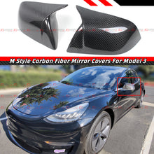 For 2017-2025 Tesla Model 3 Direct Add-On M Style Real Carbon Fiber Side Wing Mirror Covers Cap