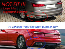 S6 Style Rear Diffuser w/ Black Exhaust Tips for 2019-2025 Audi A6 C8 S-line S6 di92