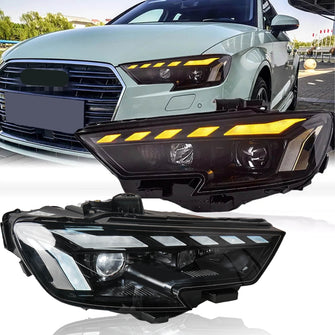 Full LED Projector Headlights Upgrade HID to LED Non-AFS for Audi A3 S3 2017-2020