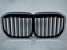 LED Gloss Black Double Slat Car Front Kidney Grill Fits For BMW X7 G07 2019-2022