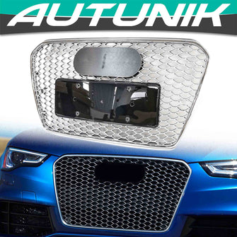 For Audi B8.5 A5 S5 2013-2016 RS5 Style Front Grille Chrome (Frame + Honeycomb)