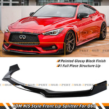 GLoss Black Front Bumper Lip Splitter Kit For 2017-2022 Infiniti Q60 V2 Coupe