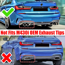 Gloss Black Rear Diffuser w/ Light For BMW 3 Series G20 330i M340i M-Sport 2019-2022