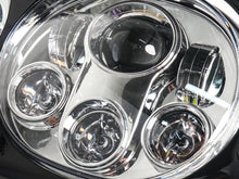 5.75" Dual LED Projector Headlight Black+Chrome Fit Harley Road Glide FLTR 1998-2013