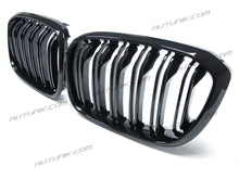 Gloss Black Front Kidney Grille Dual Slats for BMW X3 G01 X4 G02 2018-2021