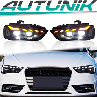 Pair Sequential LED Headlights Turn Signal for 2013-2016 Audi A4 S4 B8.5