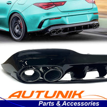 Gloss Black Rear Diffuser w/ Exhaust Tips For Mercedes CLA C118 CLA250 CLA35 CLA45 AMG 2020-2025