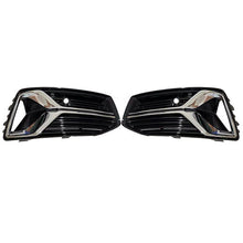 Chrome/Black Front Fog Light Grill Cover For Audi A6 C8 2019-2024